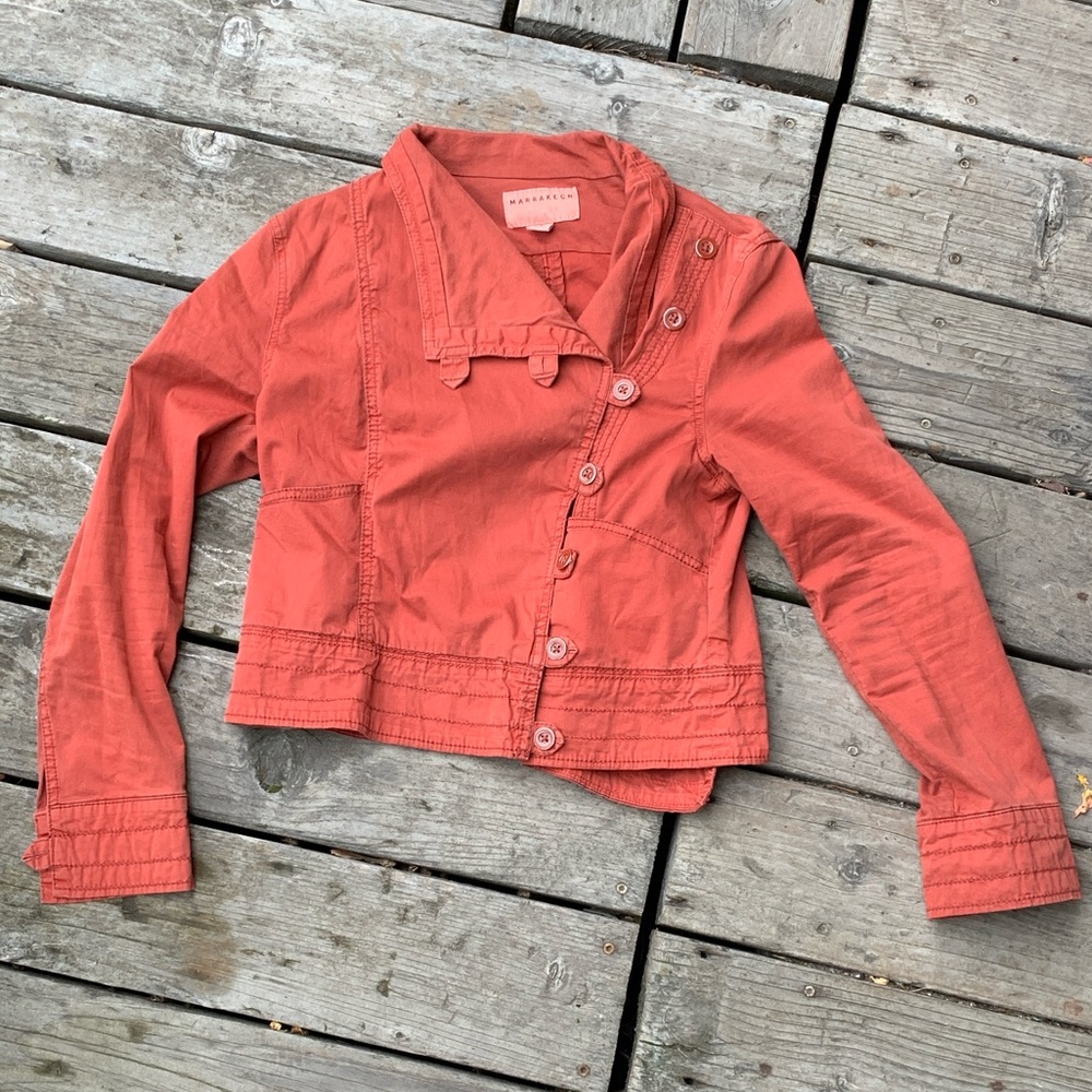 Salmon/ rust red button up Marrakech jacket